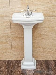 Fine Fixtures Roosevelt Vitreous China 19" Pedestal Bathroom Sink with Overflow (FINF1190_20111561-White