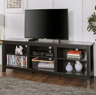 Walker Edison?70-inch Wood Media TV Stand Storage Console - Grey Wash