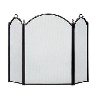 Minuteman International Arched 3-Fold Arched Fireplace Screen - Black and Pewter?