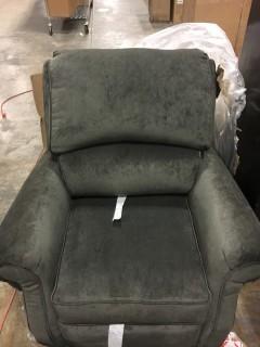 Reclining Fabric Armchair-Dark Grey