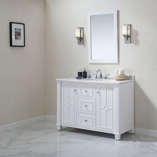 Ove Decors-Positano 48" Single Bathroom Vanity - Broken Sink (Mirror Not Included)- Some Scrathes-White