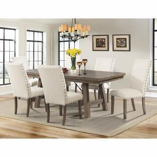 Picket House Furnishings Dex Dining Table Rustic/Smokey Walnut-Complete Set
