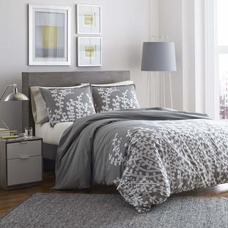 City Scene-Duvet Cover Set-Queen-Branches/Grey