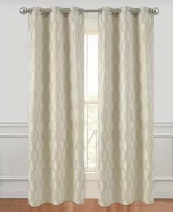 LJ Home Nexus Geometric Room Darkening Grommet Curtain Panels (FPN1829_20086733)-Ivory-2 Panels-52x95"
