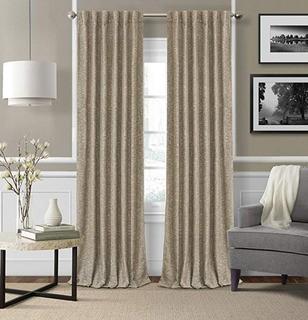 Colton 2PC Panel Set-Taupe-Room Darkening Heavy Weight