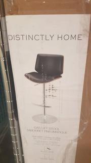 Distinctly Home-Clyde Gas Lift Barstool-Black-24.5" to 30.25"