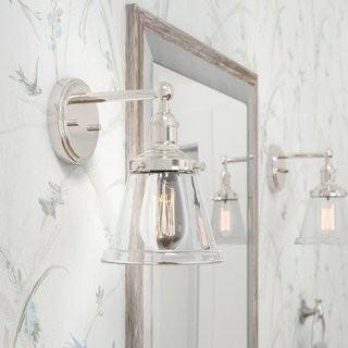 Laurel Foundry Modern Farmhouse Sandy Springs 1-Light Bath Sconce (LRFY5076_20283792)-Polished Nickel