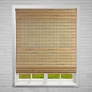 Calyx Interiors Bamboo Roman Window Blinds Shades, 40" W X 60" H, Cordless Dali Tuscan