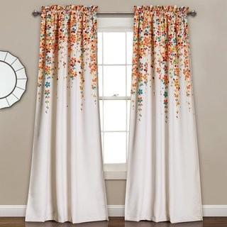 Latitude Run Cumberland Nature/Floral Room Darkening Thermal Rod Pocket Curtain Panels (LATR6564_19765890)- 84'' L x 52'' W