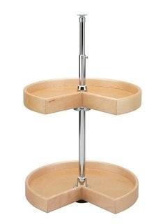 Rev-A-Shelf Natural Wood Kidney 2 Shelf Lazy Susan (RSEF1922_29100208)-32'' H x 18'' W x 18'' D