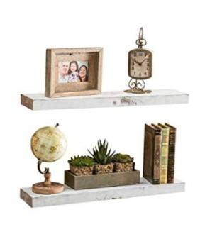 Del Hutson Designs Floating Shelves-Set of 2-White-20"
