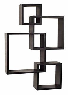 Danya B Espresso Intersecting Cube Shelves