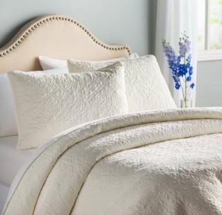 The Twillery Co. London Quilt Set (CHMB1065_19148855_19148856)-Off White-Queen