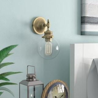 Breakwater Bay Adley 1-Light Armed Sconce (BKWT2739_22830094)-Natural Brass