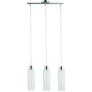 Globe Electric 65125 Sullivan 1-Light Mini Pendant, Brushed Steel, Frosted Shade