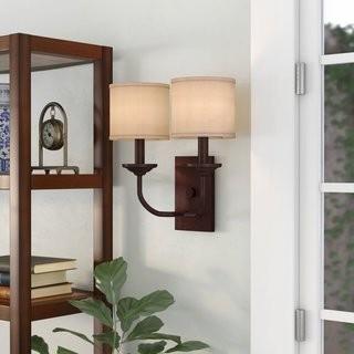 Red Barrel Studio Steuben 2-Light Wall Sconce (RBRS3436)-Rubbed Bronze