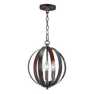 Wrought Studio Mielke 3-Light Globe Pendent (WRSD1005_30752166)-Satin Nickel