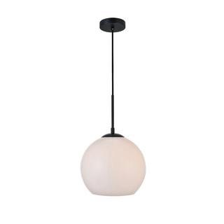 Wrought Studio Eller 1-Light Globe Pendant (KBNE1072_32006468_32006470_32040126)-Black/Clear