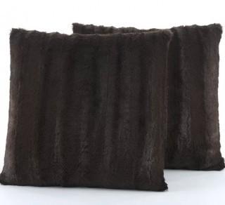 Alwyn Home Grasso Indoor Faux Fur Throw Pillow (CEEC1017_34791105)-Black-2PC