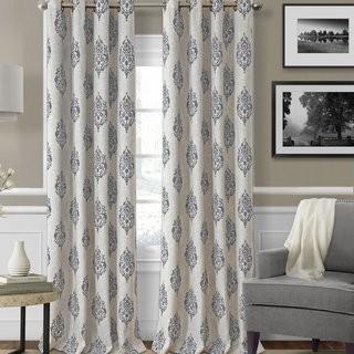 Eider & Ivory Atticus Ikat Blackout Thermal Grommet Single Curtain Panel (EDIV1050_32911036_32911038)-Natural-52x84"