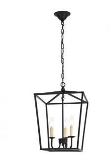 Gracie OaksSennett 3-Light Lantern Pendant-Black