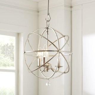 Willa Arlo Interiors Gregoire 3-Light Globe Chandelier (WRLO1734_22407403)-Olde Silver
