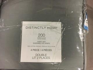 Distinctly Home- 4 Piece Sheet Set-Double-Grey