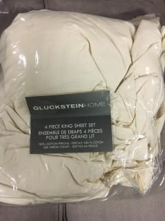GlucksteinHome-4 Pc King Sheet Set-Off White