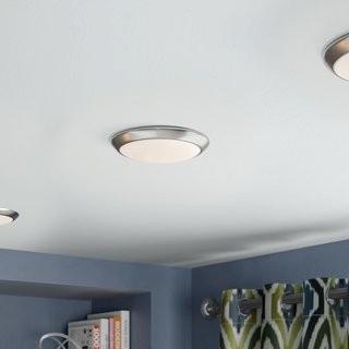 Ebern Designs Brookline 1-Light Flush Mount (EBND6658_22960224)-Brushed Nickel