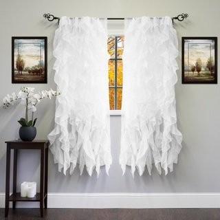 Sweet Home Collection Solid Semi-Sheer Rod Pocket Single Curtain Panel (SWET2156_18782388_18794888)-8PC-Maize-63x50"