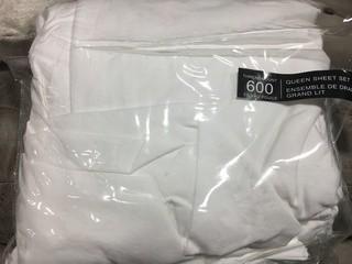 Flannel Queen Sheet Set-White-600 Thread Count