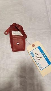 Derek Alexander - Red Leather Small Credit Card Holder - (1 Snap Missing)