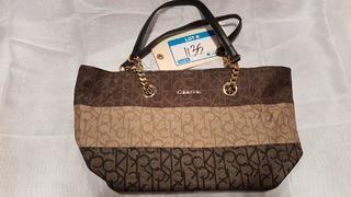 Calvin Klein - Two Tone Broen - Ladies Handbag - 