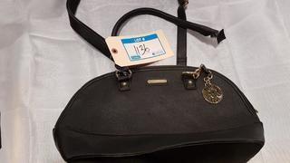 Anne Klein - Blk Ladies Handbag - (Zipper Handle Missing & Strap Broken)