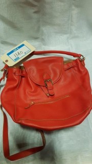 Ralph Lauren - Red Backpack Purse - (Front Snap Missing)