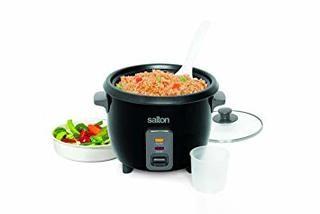 Salton RC1653 Automatic Rice Cooker 6 Cup Stainless Steel Black