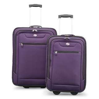 American Tourister - 2pc Compass Set - Purple Pattern - Pull Along Luggage