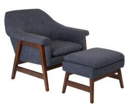 Ave Six Flynton Lounge Chair Upholstery: Navy-Broken Leg