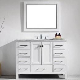 Newtown 48" Single Vanity Set with Mirror (BCHH6477_22411963)-White
