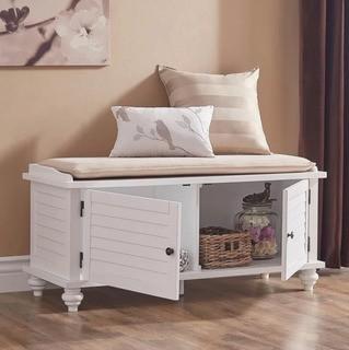 Beachcrest Home Indialantic Storage Bench (BCHH8621_23571721)-White