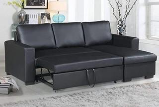 Poundex F6890 Bobkona Parker Sectional Set, Black