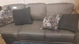 Sofa-Dark Grey With 4 Accent Pillows