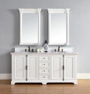 James Martin-Providence 72", James Martin Cottage White Transitional Bathroom Vanity ONLY!!! no sink or top