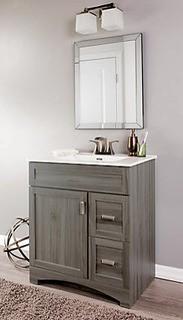 GLACIER BAY?Rocara 30-inch W Vanity in Grey with Vitreous China Top in White and Rectangular Basin