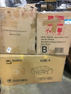 Lot-Assorted Wicker Patio Furniture