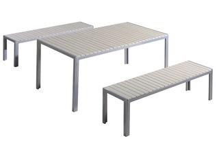 Nova 3Pc Outdoor Polywood Dining Set-Light Grey
