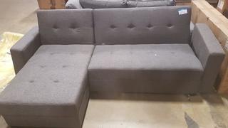 Fabric L-Shaped Sofa-Grey