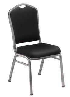 Series 9300 Crown Back Banquet Chair-Black/Silvervein-4PC