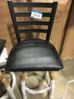 Bar Stool-Metal/Leather-Black 33"