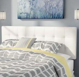 Zipcode Design Francis Upholstered Panel Headboard ZIPC3522_17859392_17859393) - King - White